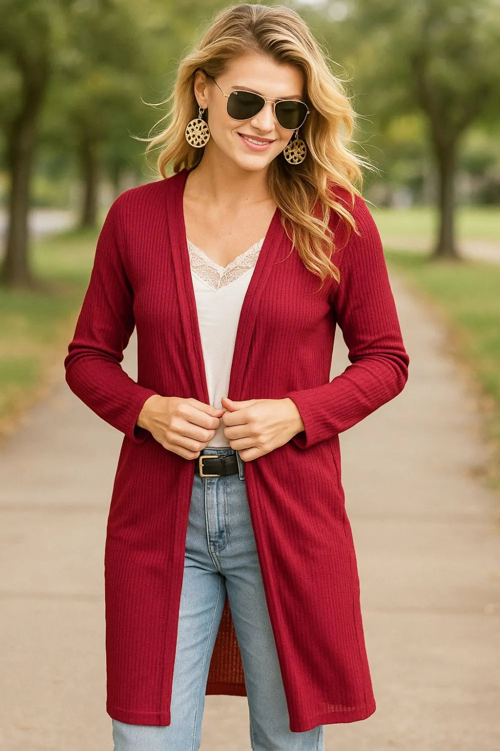 ビビー bibiy STELLAR OPEN CARDIGAN BiBi Pockets Thermal Open Front Cardigan – fashiontrendvibe